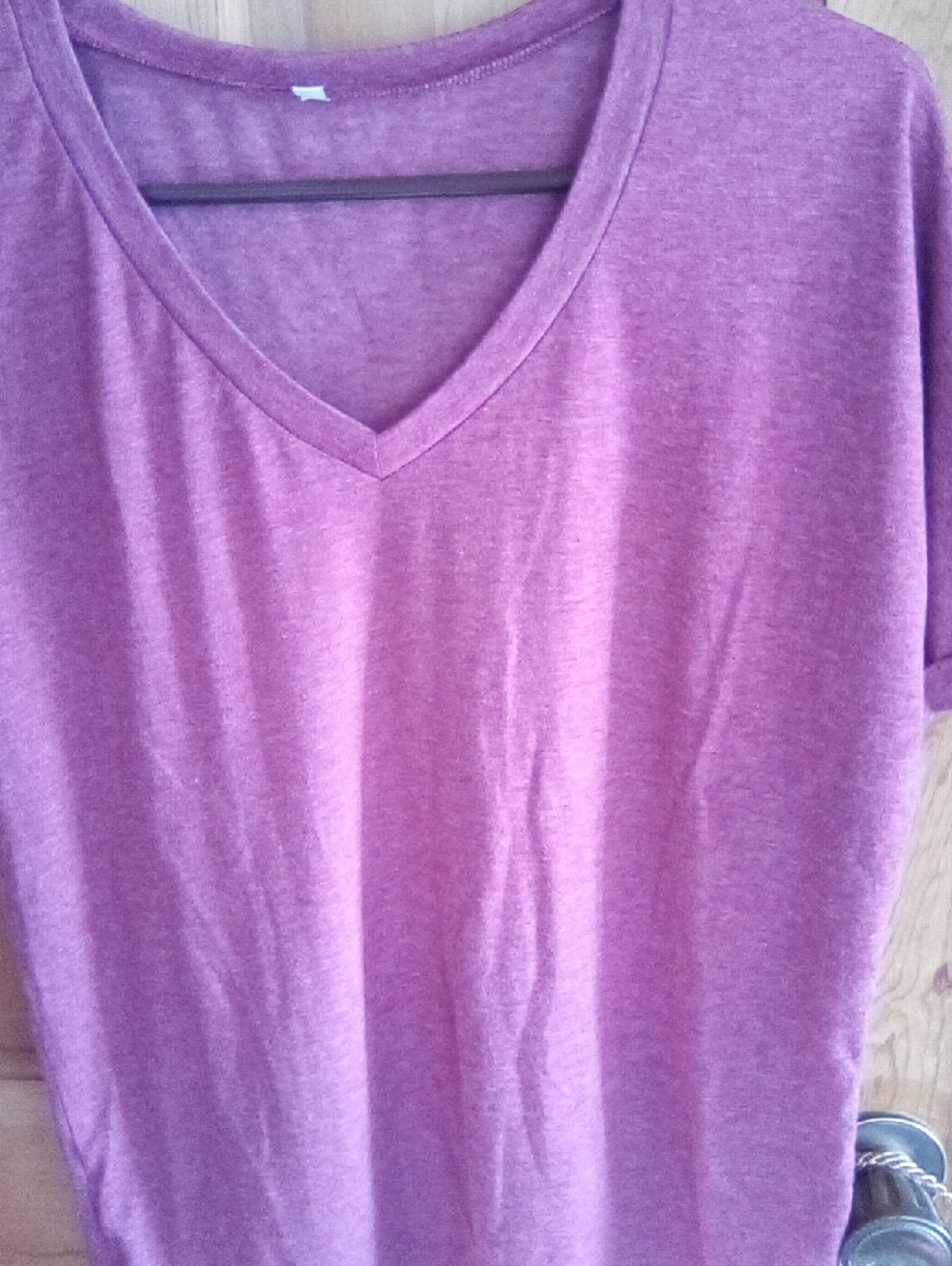 Women's V-Neck Tunic Top - Purple